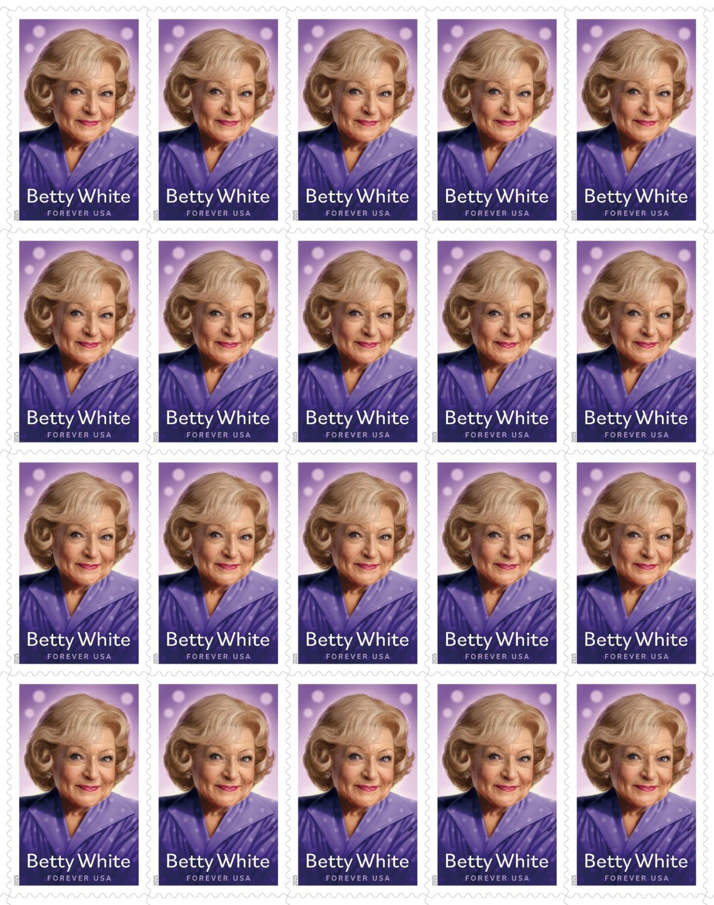 Betty White First Class Forever Postage Stamps