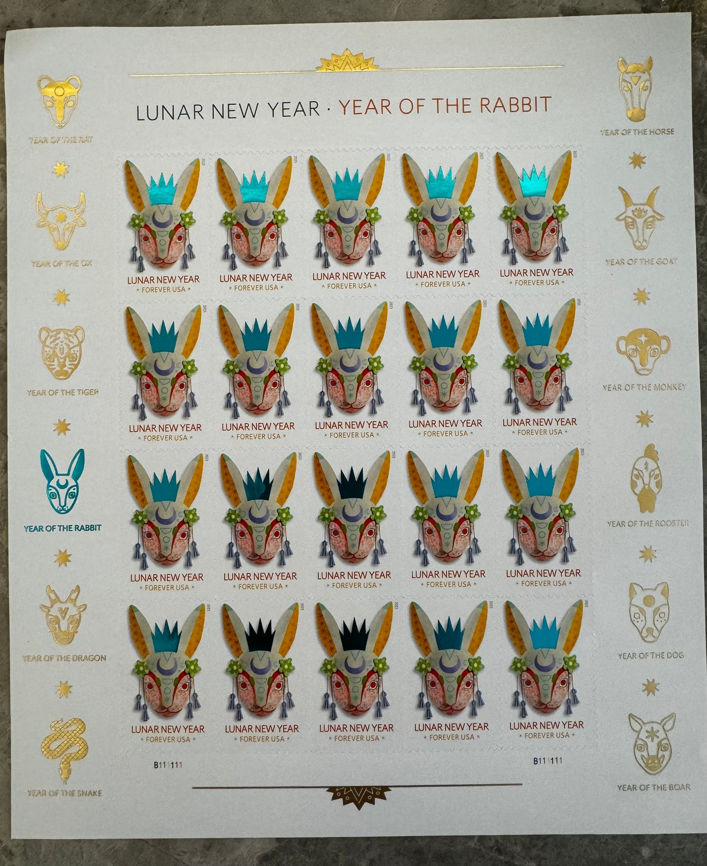 Year of the Rabbits Lunar New Year Forever First Class Postage Stamps