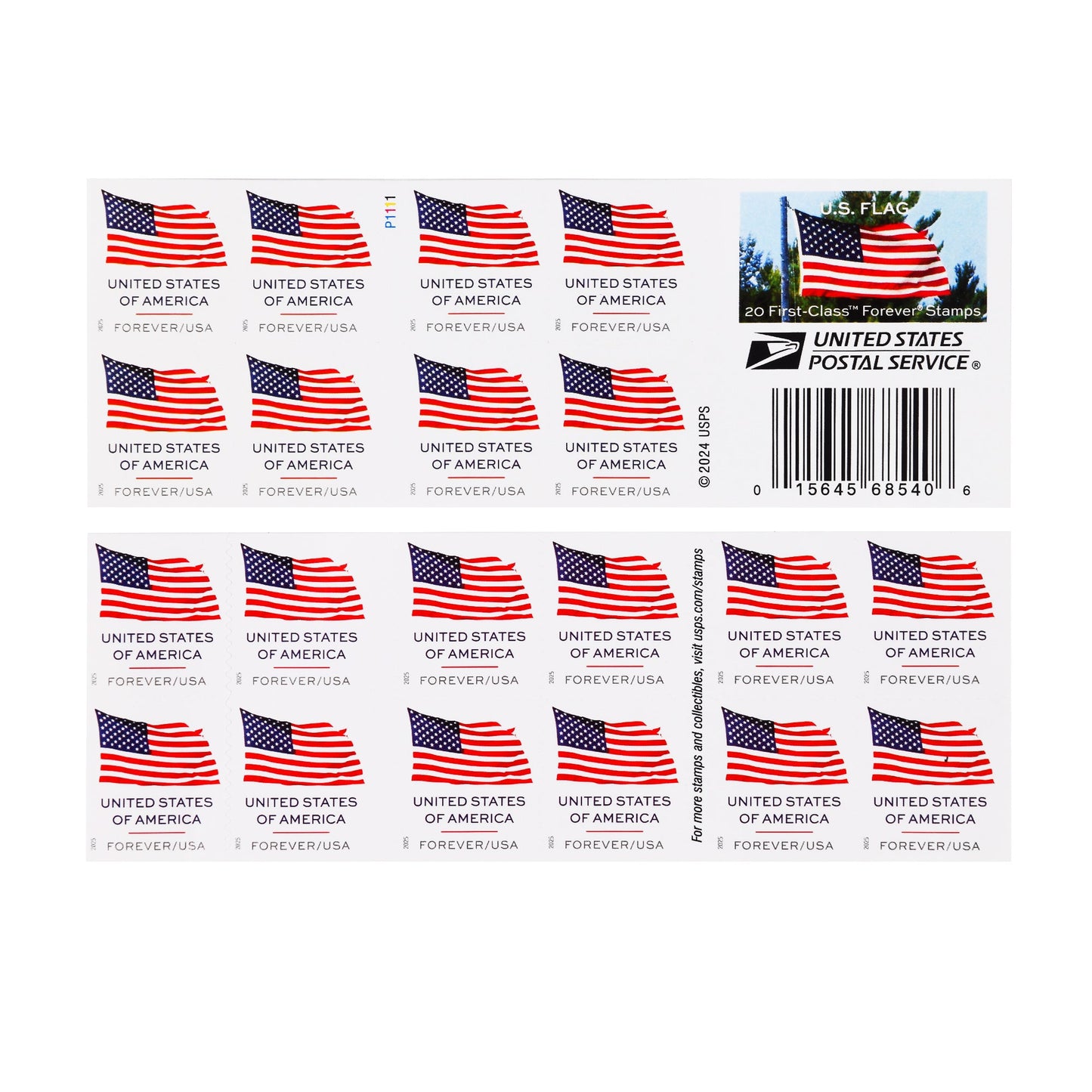 2025 US Flags Booklets / Rolls Forever First Class Postage Stamps